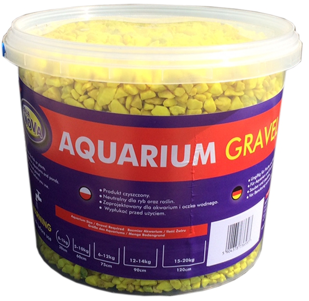 Aqua Nova Farvet grus Flourecent Yellow 5 kg